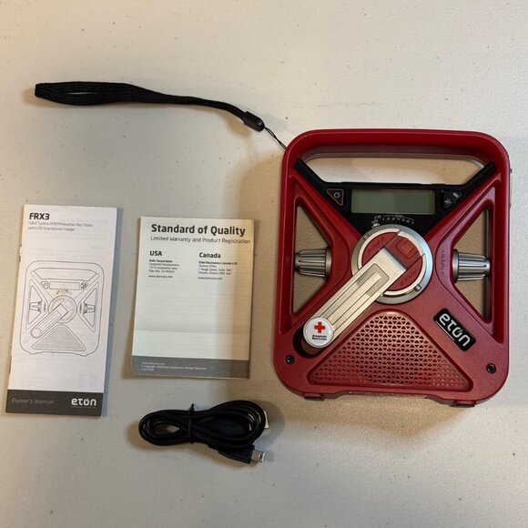 Eton FRX3 Hand Turbine AM/FM Weather Alert Radio Phone Charger Flashlight Hiking - Picture 3 of 10